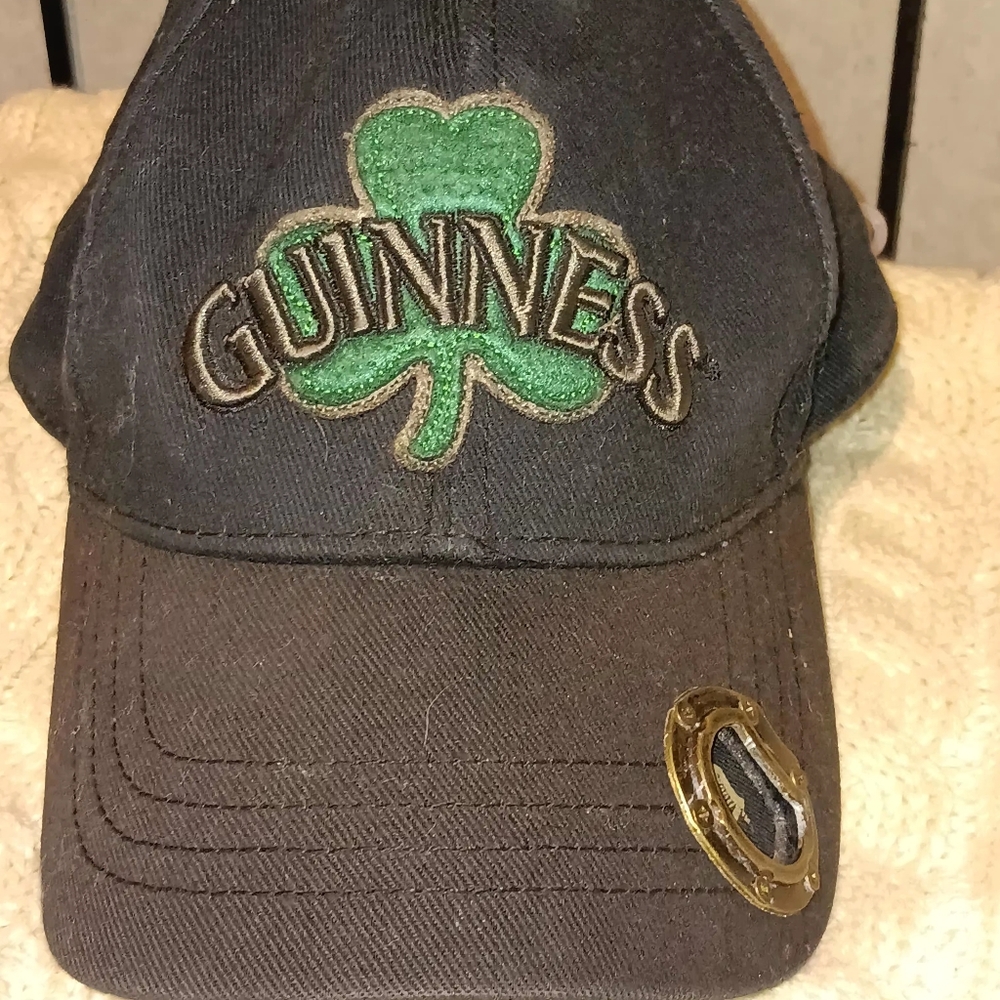 Guinness Black Hat with Green Shamrock And Opener - Picture 1 of 6